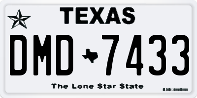 TX license plate DMD7433