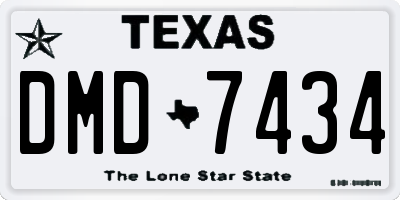 TX license plate DMD7434