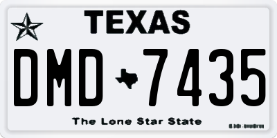 TX license plate DMD7435
