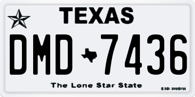 TX license plate DMD7436