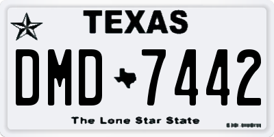 TX license plate DMD7442