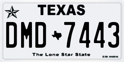 TX license plate DMD7443