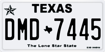TX license plate DMD7445