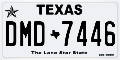 TX license plate DMD7446