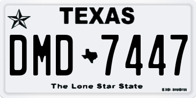 TX license plate DMD7447