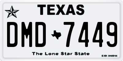 TX license plate DMD7449