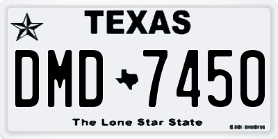 TX license plate DMD7450