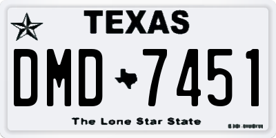 TX license plate DMD7451