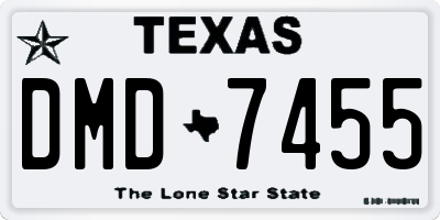 TX license plate DMD7455