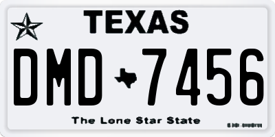 TX license plate DMD7456