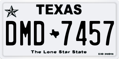 TX license plate DMD7457