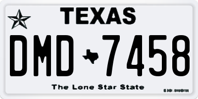 TX license plate DMD7458