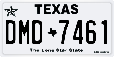 TX license plate DMD7461