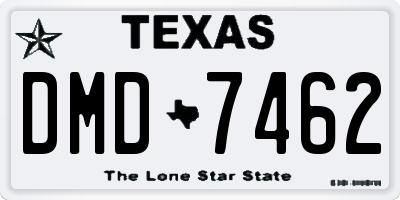 TX license plate DMD7462