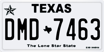 TX license plate DMD7463