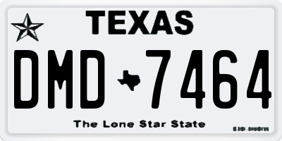 TX license plate DMD7464