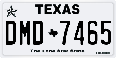 TX license plate DMD7465
