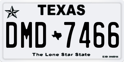 TX license plate DMD7466
