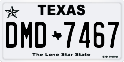 TX license plate DMD7467