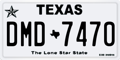 TX license plate DMD7470