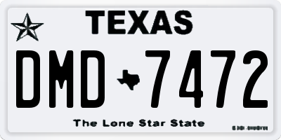 TX license plate DMD7472