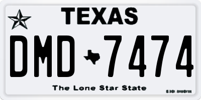 TX license plate DMD7474