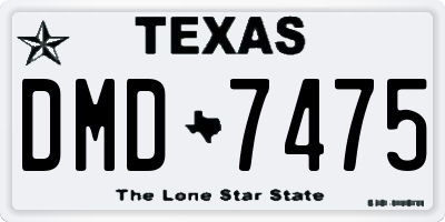 TX license plate DMD7475