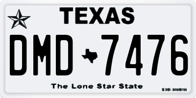 TX license plate DMD7476