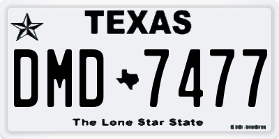 TX license plate DMD7477