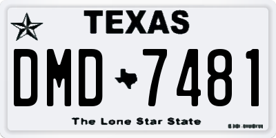 TX license plate DMD7481