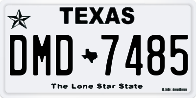 TX license plate DMD7485