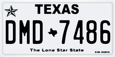 TX license plate DMD7486
