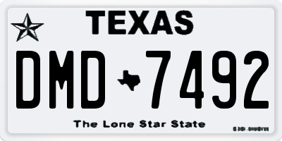 TX license plate DMD7492