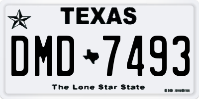 TX license plate DMD7493