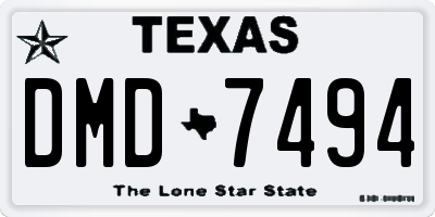 TX license plate DMD7494