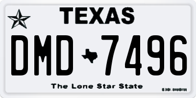 TX license plate DMD7496