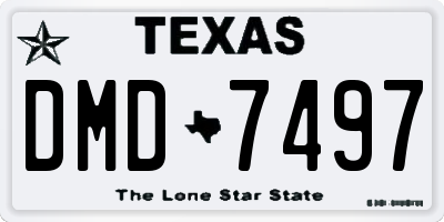 TX license plate DMD7497