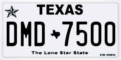 TX license plate DMD7500
