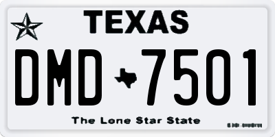 TX license plate DMD7501