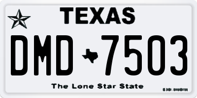 TX license plate DMD7503