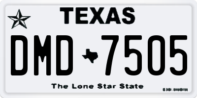 TX license plate DMD7505