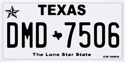 TX license plate DMD7506