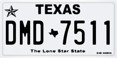 TX license plate DMD7511