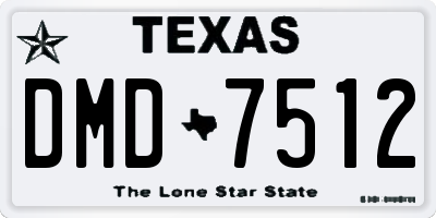 TX license plate DMD7512