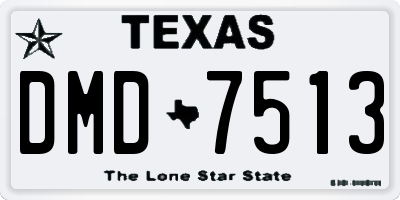 TX license plate DMD7513
