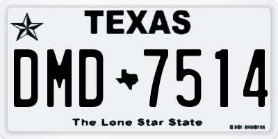 TX license plate DMD7514