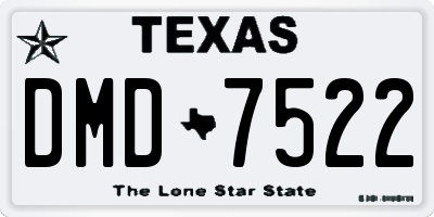 TX license plate DMD7522