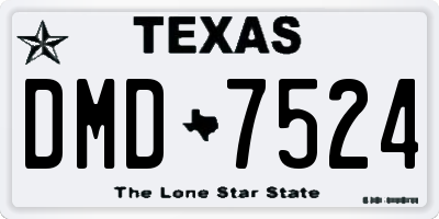 TX license plate DMD7524