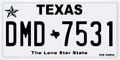 TX license plate DMD7531