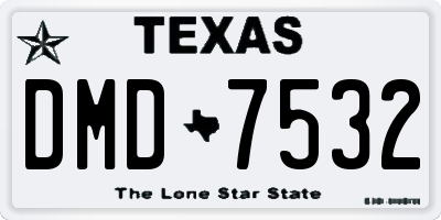 TX license plate DMD7532